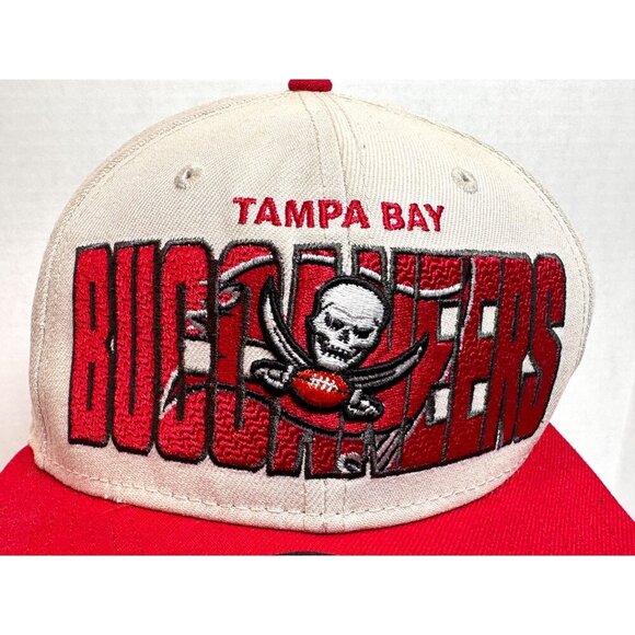Tampa‎ Bay Buccaneers New Era 9Fifty Snapback Hat Cap Cream and Red - Picture 9 of 16